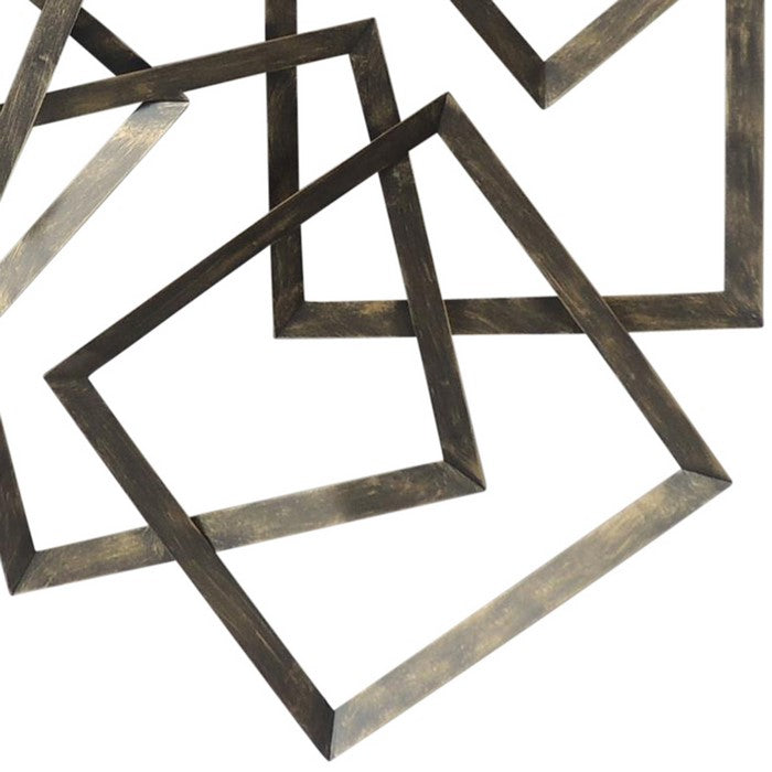 Interconnected Squares Metal Frame Wall Decor, Bronze