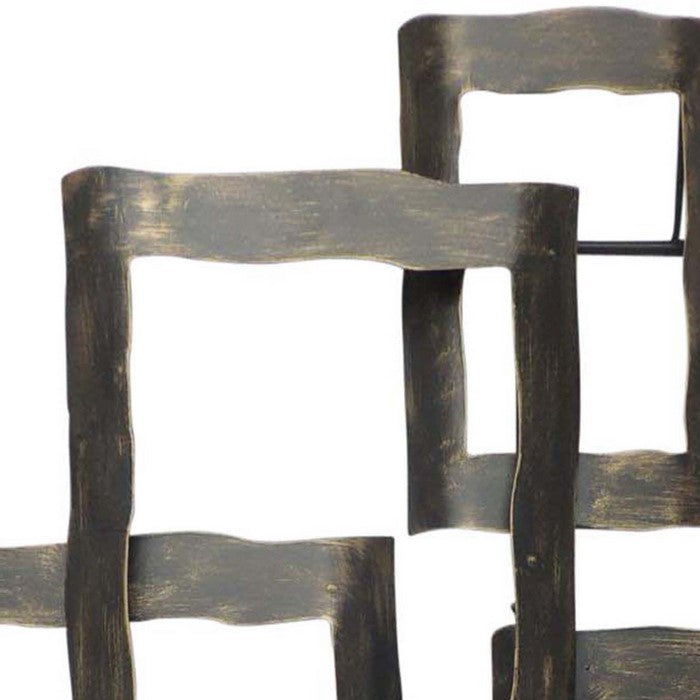 Interconnected Rectangles Hammered Metal Frame Wall Decor, Bronze