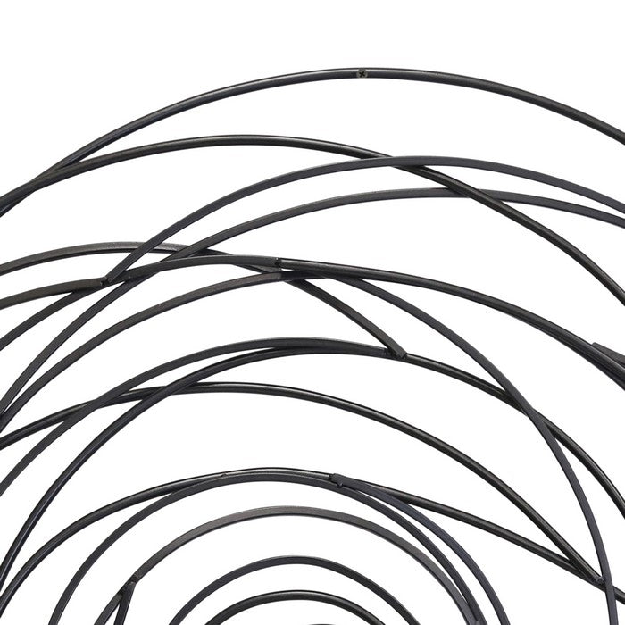 35 Inches Industrial Style Spiral Metal Frame Wall Decor, Black