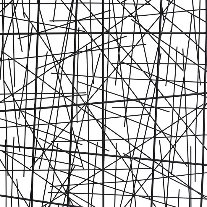 29 Inches Rectangular Metal Frame Wire Wall Decor,  Black