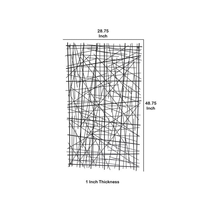 29 Inches Rectangular Metal Frame Wire Wall Decor,  Black