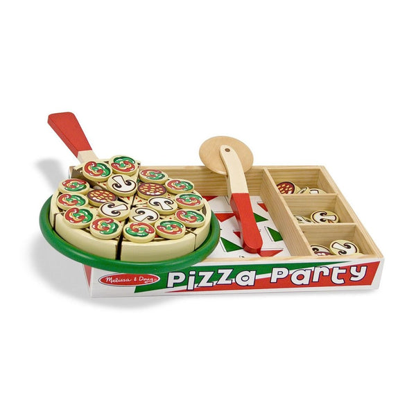 Melissa & Doug Pizza Party Wooden Play Food Set With 54 Toppings