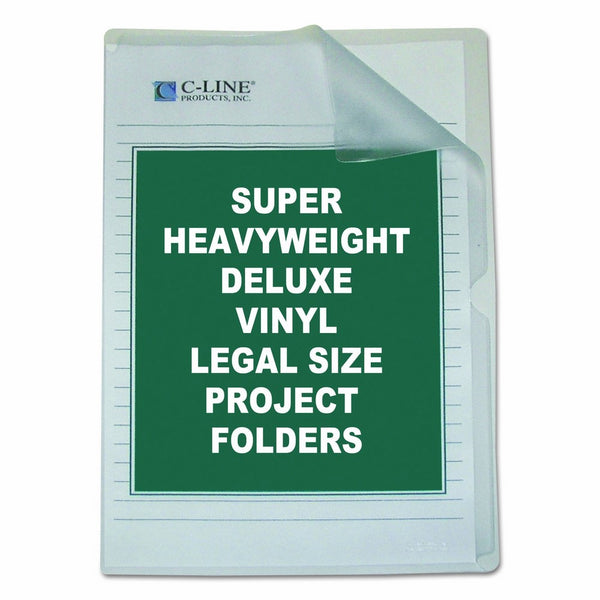 C-Line Deluxe Super Heavyweight Non-Glare Vinyl Project Folders, Legal Size, Clear, 50 per Box (62139)