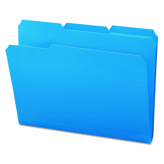 Smead Poly File Folder, 1/3-Cut- Tab Letter Size, Blue, 24 per Box (10503)