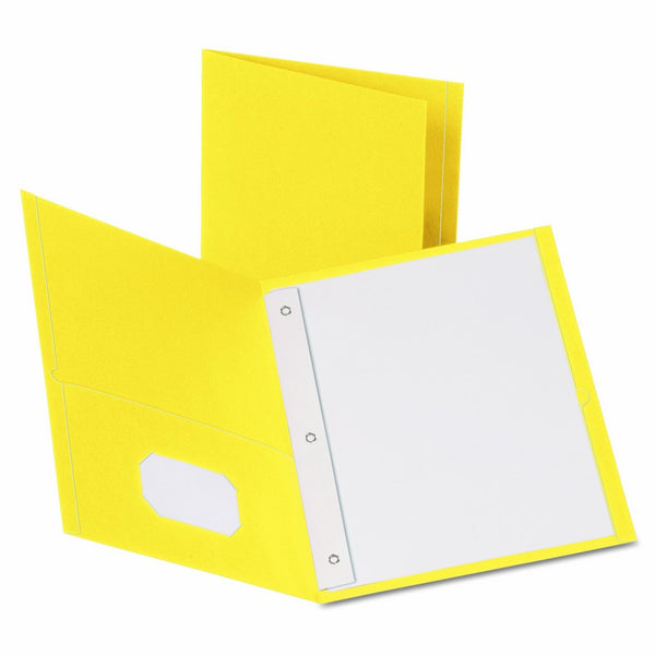 Oxford Twin Pocket Folders with Fasteners, Letter Size, Yellow, 25 per Box (57709)