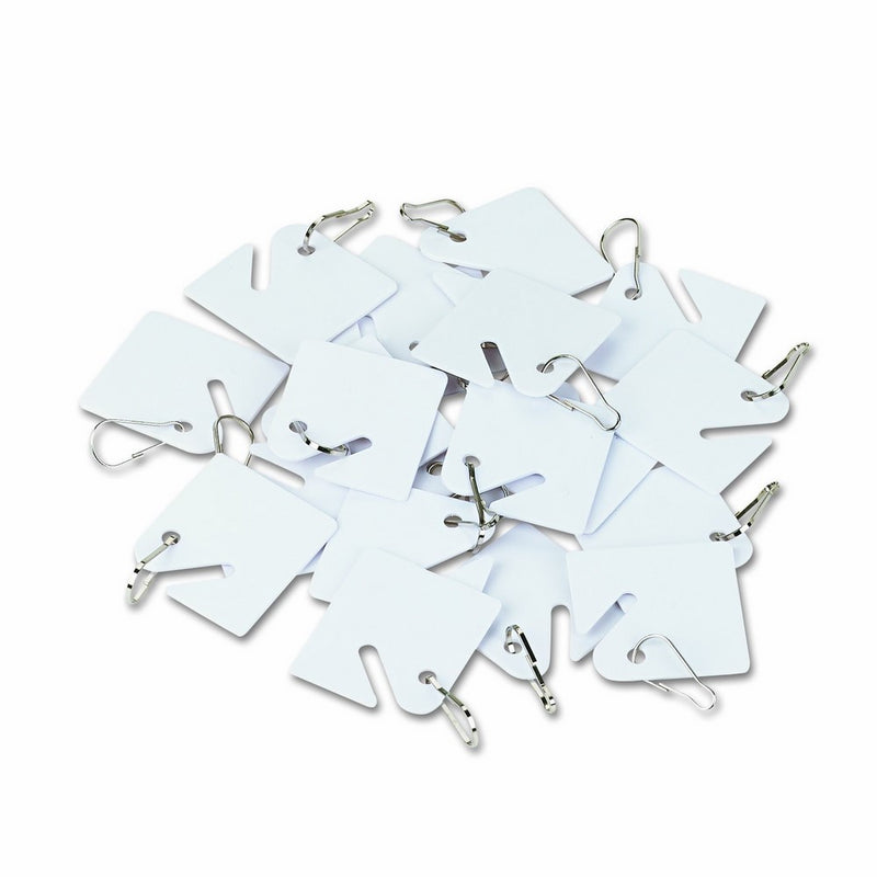 SecurIT 04983 Replacement Slotted Key Cabinet Tags, 1 5/8 x 1 1/2, White (Pack of 20)