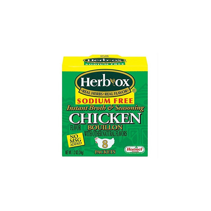 Herb-Ox Bouillon Chicken Instant Broth and Seasoning, 1.2 oz, 8 Count (Pack of 1)