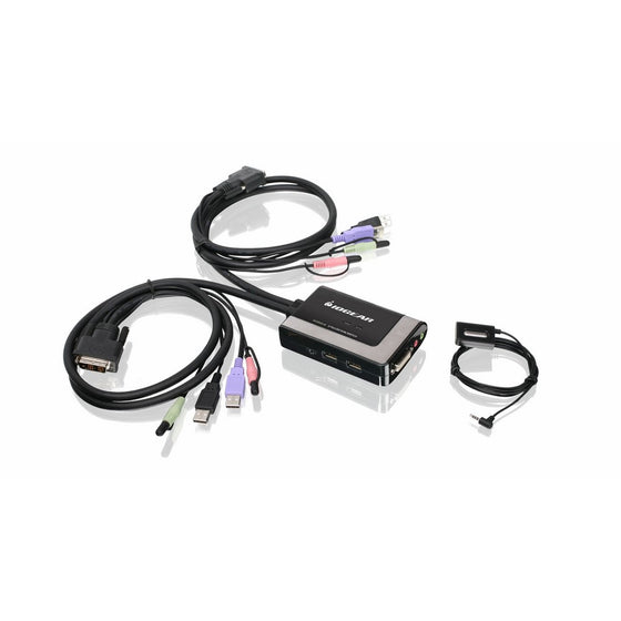 IOGEAR 2-Port USB DVI-D Cable KVM Switch with Audio and Mic, GCS932UB