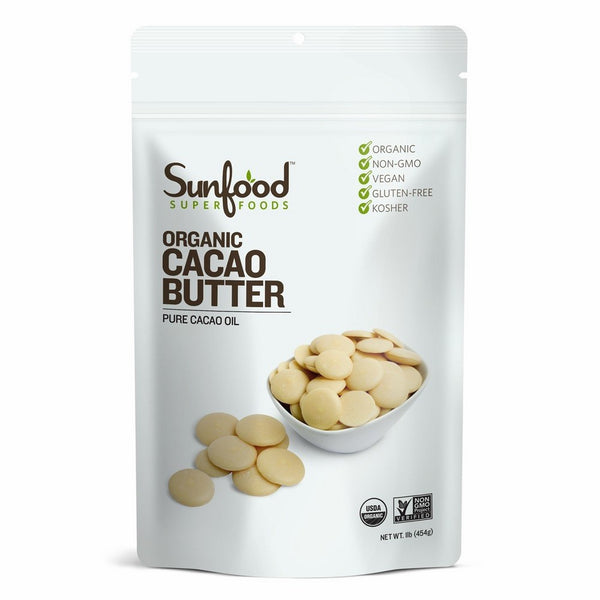 Sunfood Cacao Butter, 1lb, Organic