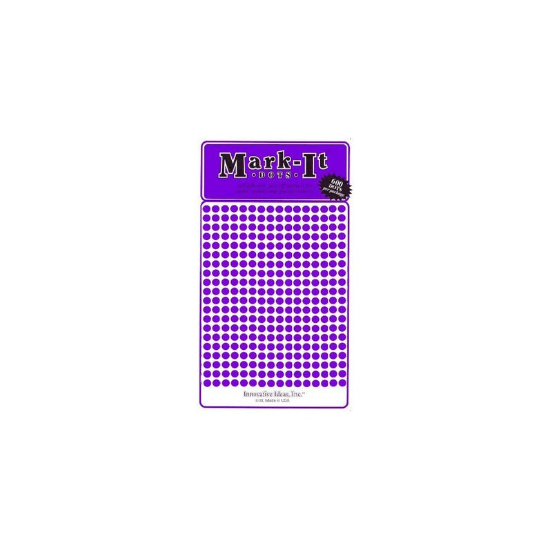 Small 1/8" removable Mark-it brand dots for maps, reports or projects - purple