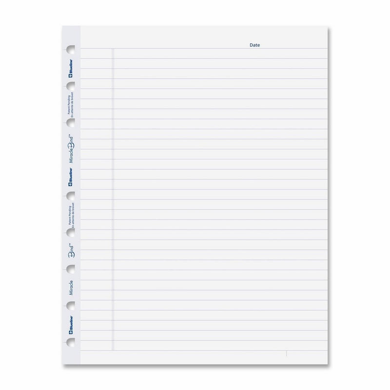 Blueline AFR9050R MiracleBind Ruled Paper Refill Sheets, 9-1/4 x 7-1/4, White, 50 Sheets/Pack