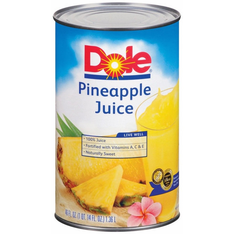 Dole Pineapple Juice, 46-Ounce Cans (Pack of 12)