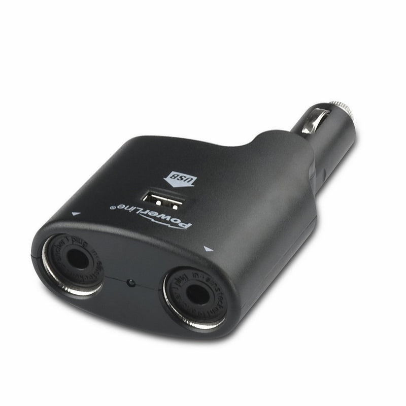 PowerLine 90310 Auto Socket Splitter with USB Power Port