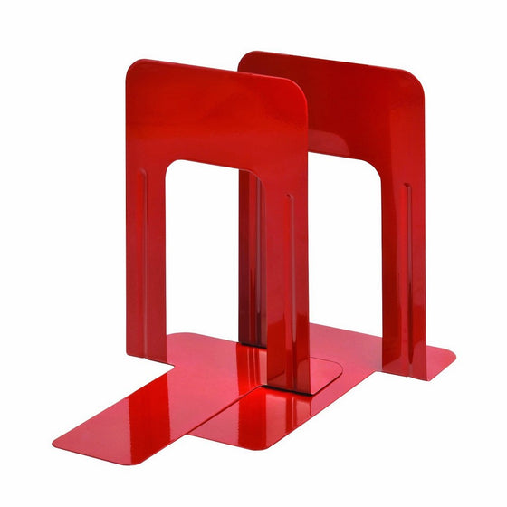 STEELMASTER Deluxe Steel 9-Inch Bookends, 1 Pair, Vibrant Red (244009107)