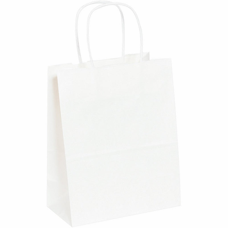 Aviditi BGS103W Paper Shopping Bag, 8" Length x 4-3/4" Width x 10-1/4" Height, White (Case of 250)