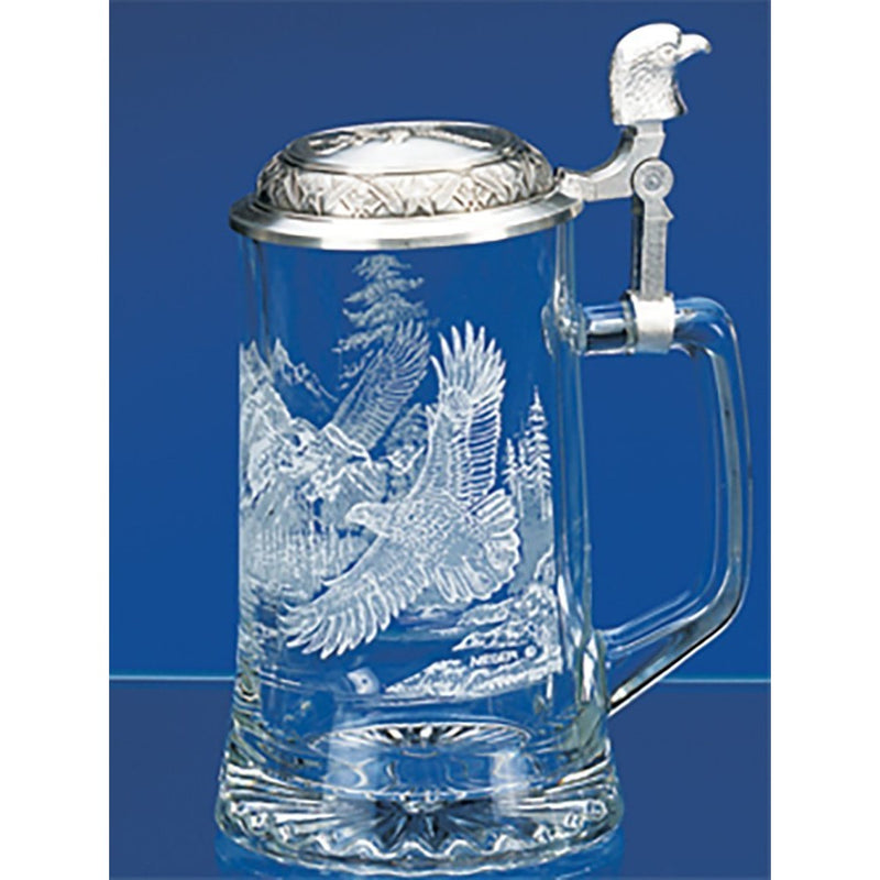James Meger German Glass Bald Eagle Beer Stein