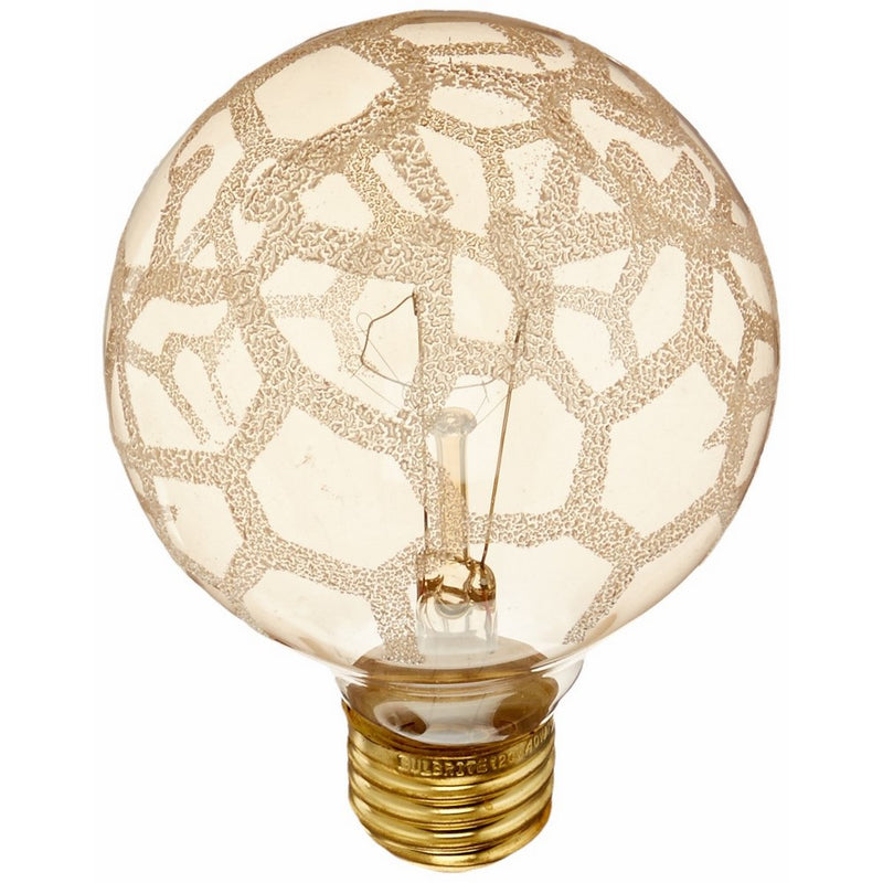 Bulbrite 40G25/MAR Crystal Collection Incandescent G25 Globe Light with Marble Finish and Medium Base, 40-watt, Amber