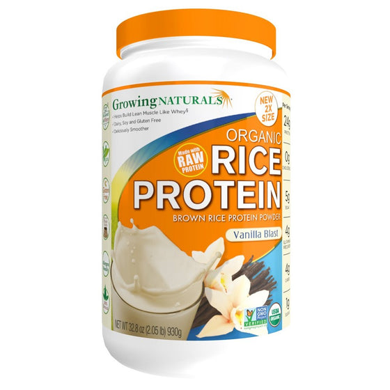 Growing Naturals Organic Rice Protein Powder, Vanilla Blast, 32.8 Ounce