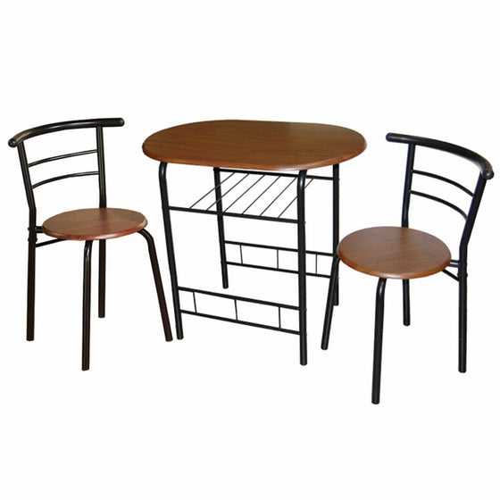 Target Marketing Systems 3-Piece Bistro Dining Set, Espresso