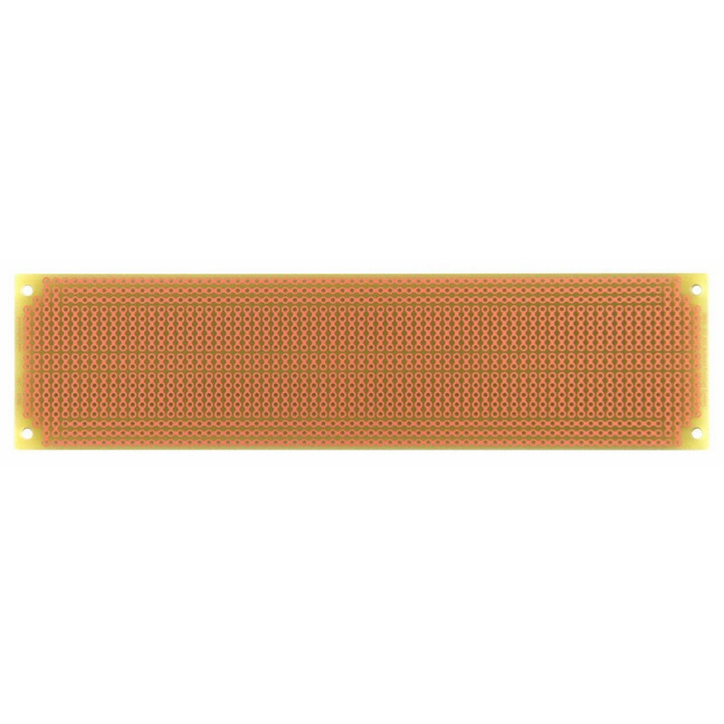 SB830 Solderable PC BreadBoard, 1 Sided PCB, matches 830 tie-point breadboard with Power Rails, 7.25 x 1.85in (184.2 x 47.0mm)