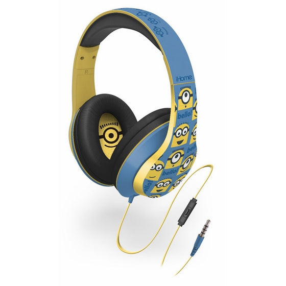 Minions from Despicable Me Over The Ear Headphones with Built In Microphone from the makers of iHome