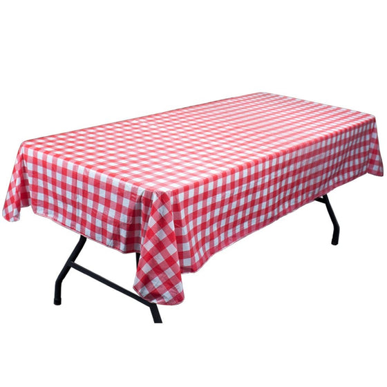 Red and White Vinyl Table Cloth with Flannel Backing by Pudgy Pedro's Party Supplies