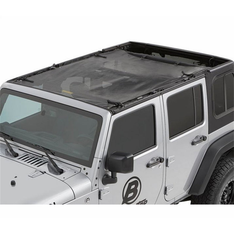Bestop 52401-11 Mesh Fabric Safari-Style Sun Bikini Top for 2007-2018 4-Door Wrangler