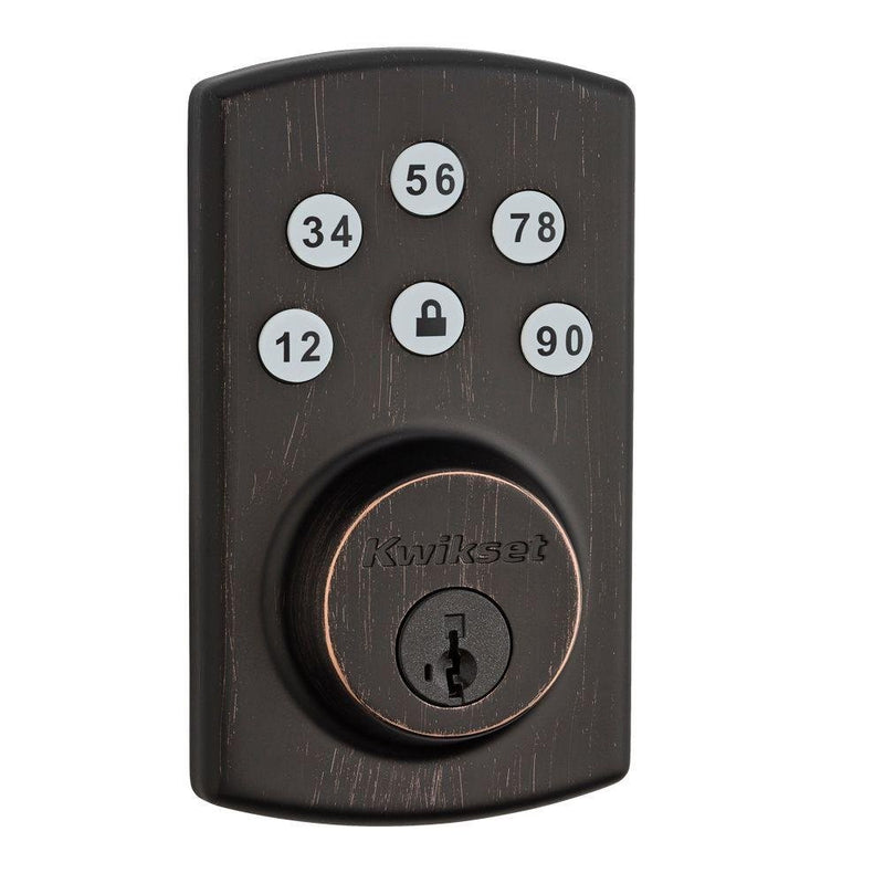 Kwikset 907 Powerbolt 2.0 Electronic Deadbolt featuring SmartKey in Venetian Bronze