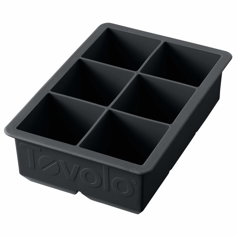 Tovolo King Cube, Easy-Remove Ice Tray, Fade Resistant, Charcoal, 2 Inch Cube