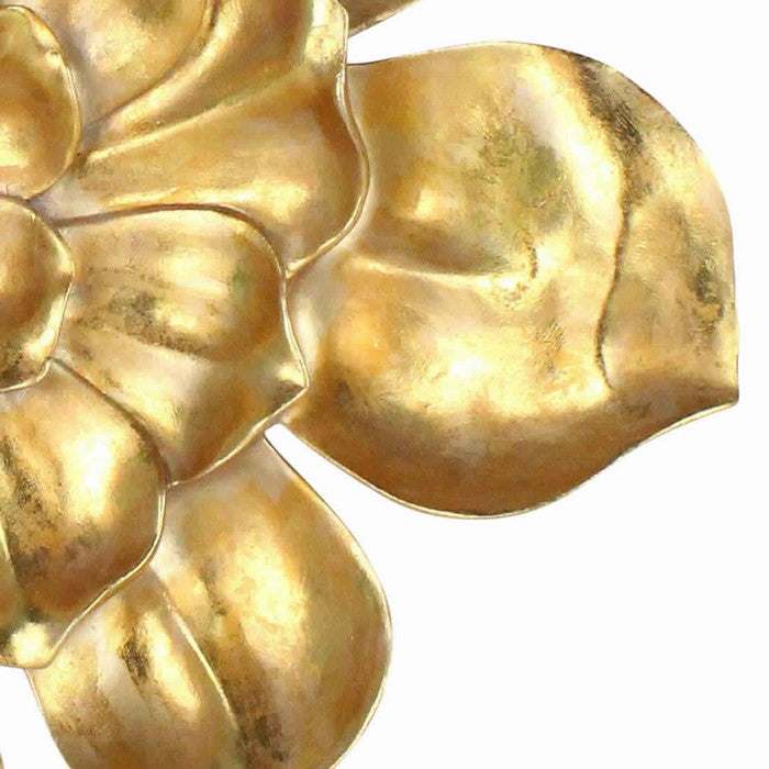 Polyresin Frame Blooming Flower Wall Accent, Large, Gold