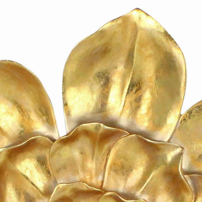 Polyresin Frame Blooming Flower Wall Accent, Large, Gold