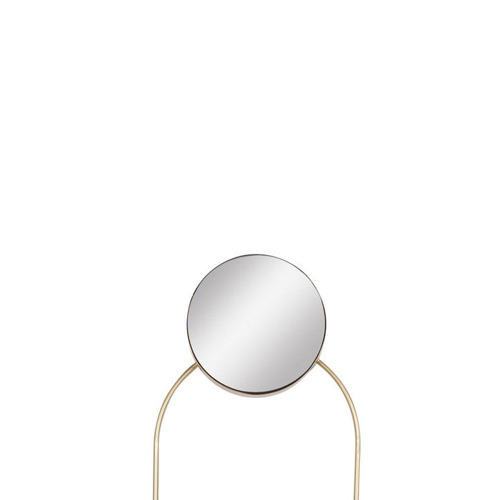 Round Dual Wall Mirror Conjoined with Metal, Large, Gold and Silver