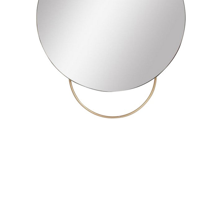 Round Dual Wall Mirror Conjoined with Metal, Large, Gold and Silver