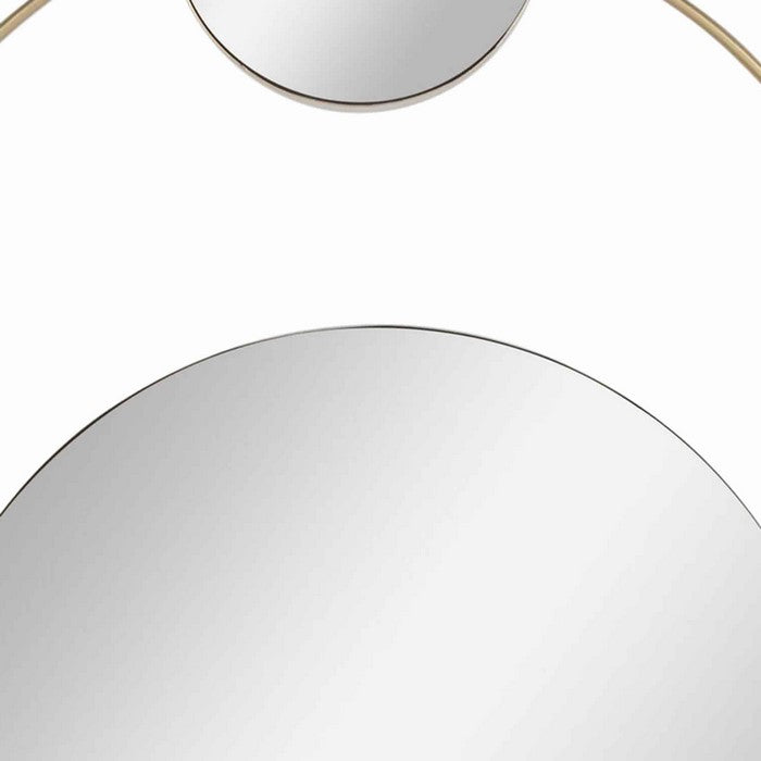 Round Dual Wall Mirror Conjoined with Metal, Small, Gold and Silver