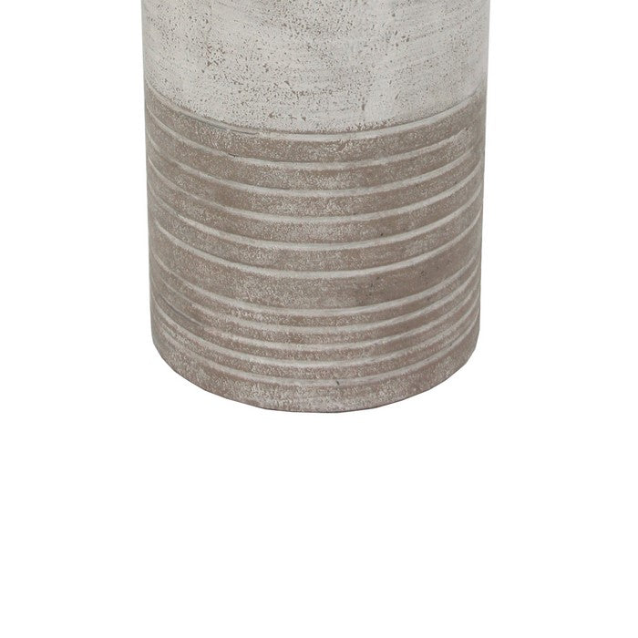 Metal Milk Jar Design Accent Decor with Rimmed Opening, Gray