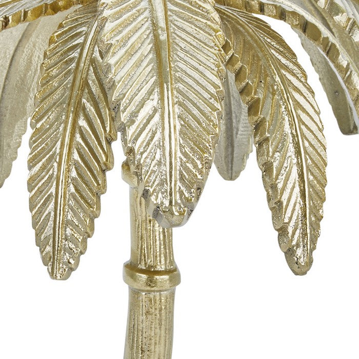 16 Inches Aluminum Frame Palm Tree Accent decor with Marble Base, Gold