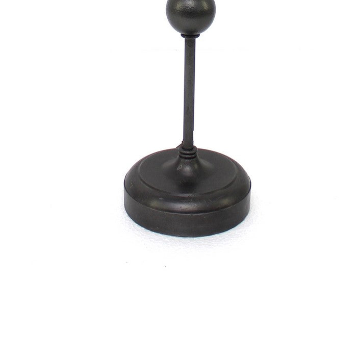 Metal Spindle Design Table Lamp with Cone Shade and Round Base, Black