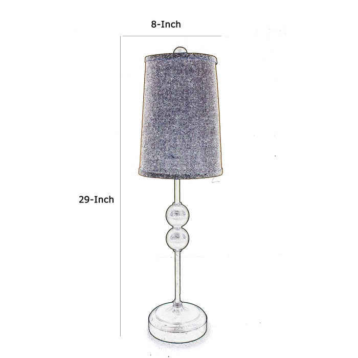 Metal Spindle Design Table Lamp with Cone Shade and Round Base, Black