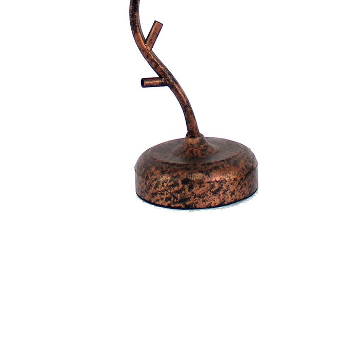 Tree Design Base Metal Table Lamp with Drum Shade, Bronze