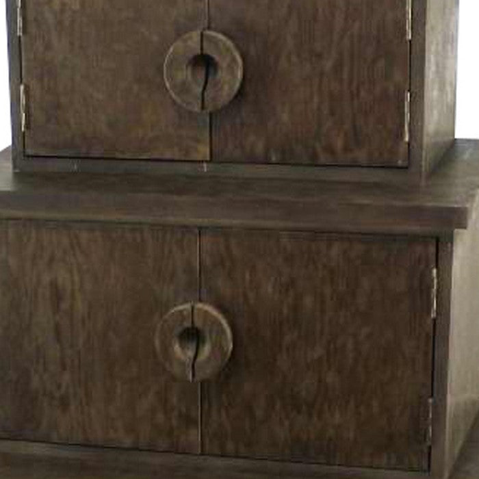 Transitional Storage Cabinet with 3 Drawers and Tapered Legs, Brown
