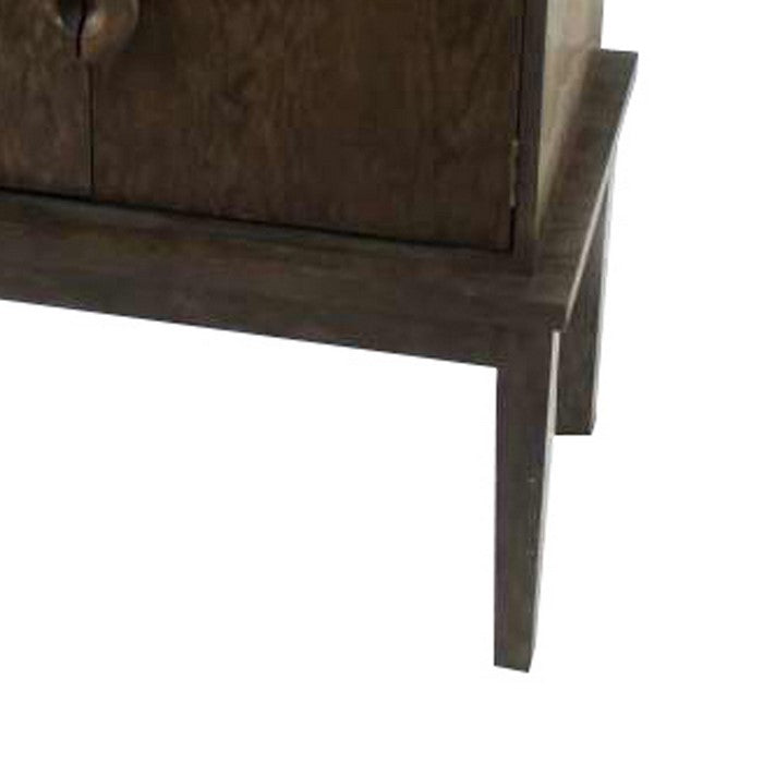 Transitional Storage Cabinet with 3 Drawers and Tapered Legs, Brown