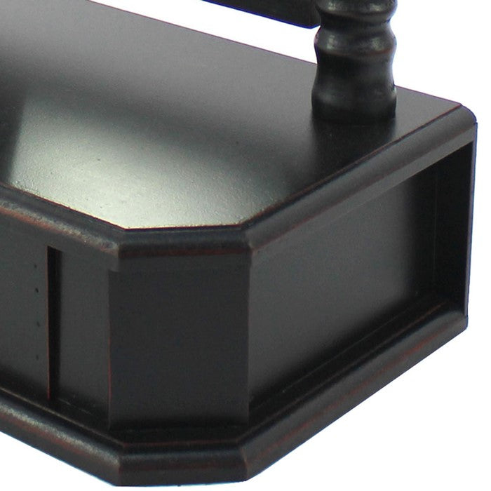 Traditional Wooden Table Mirror with 1 Drawer, Black and Silver