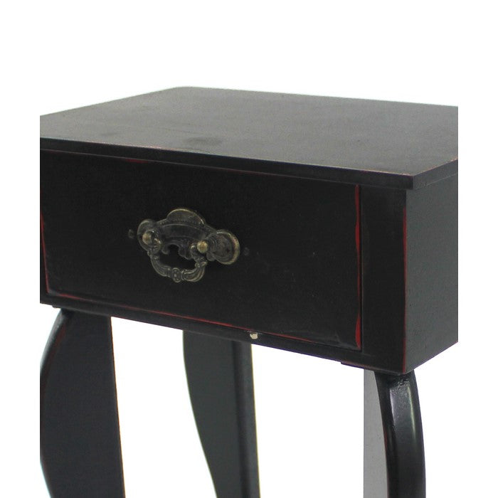 Table Top Organizer with 1 Drawer and 1 Bottom Shelf, Black