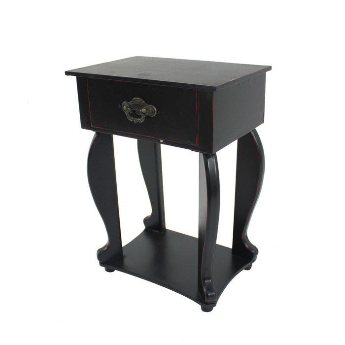 Table Top Organizer with 1 Drawer and 1 Bottom Shelf, Black