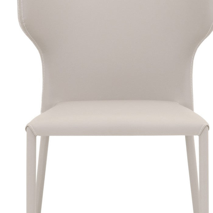 Diamond Stitched Fabric Upholstered Stacking Dining Chair, Set of 4, Gray