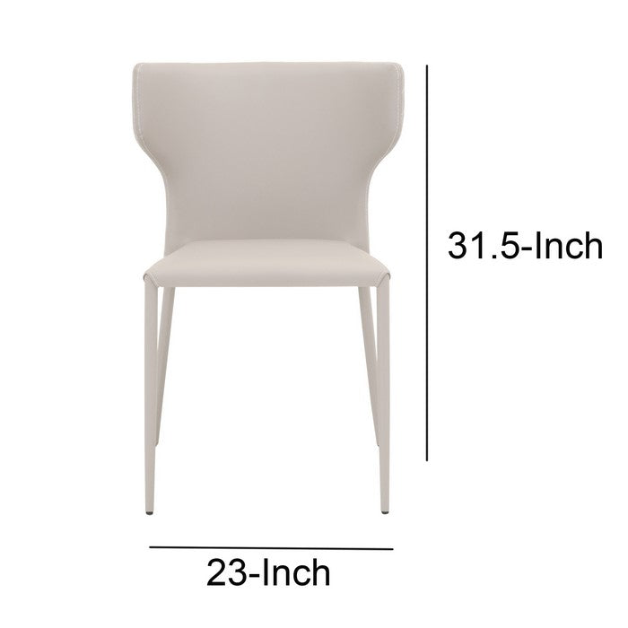 Diamond Stitched Fabric Upholstered Stacking Dining Chair, Set of 4, Gray
