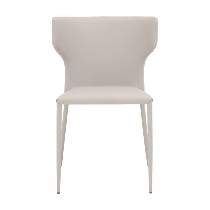 Diamond Stitched Fabric Upholstered Stacking Dining Chair, Set of 4, Gray
