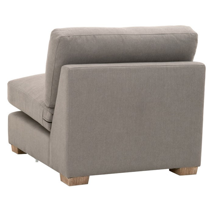 Fabric Upholstered Armless Sofa Chair with Tapered Block Legs, Gray