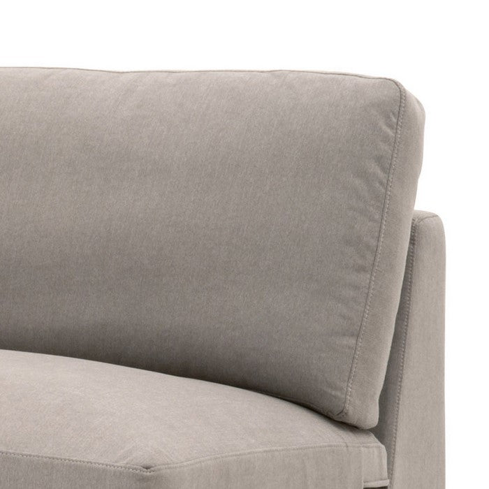 Fabric Upholstered Armless Sofa Chair with Tapered Block Legs, Gray