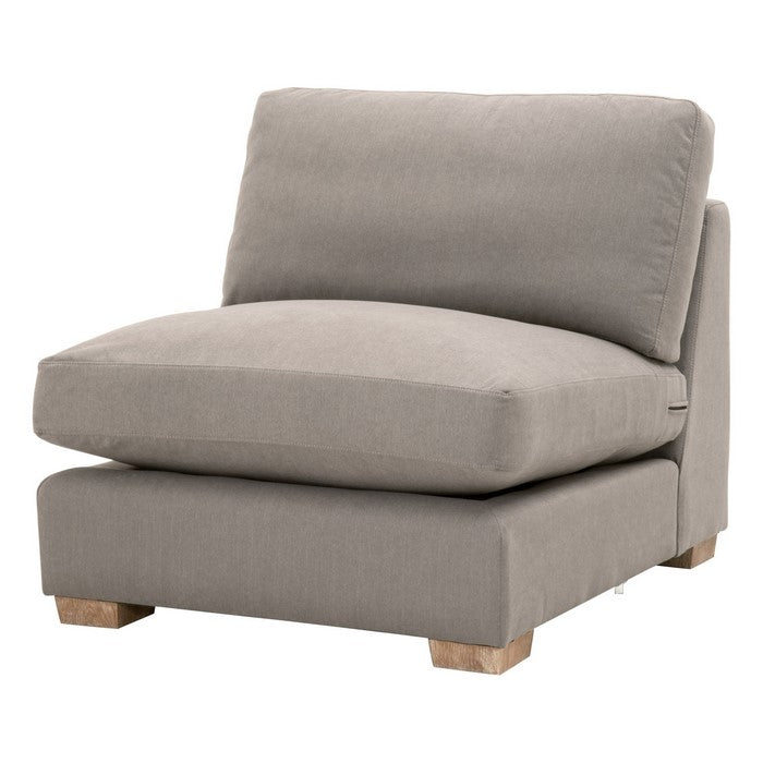 Fabric Upholstered Armless Sofa Chair with Tapered Block Legs, Gray